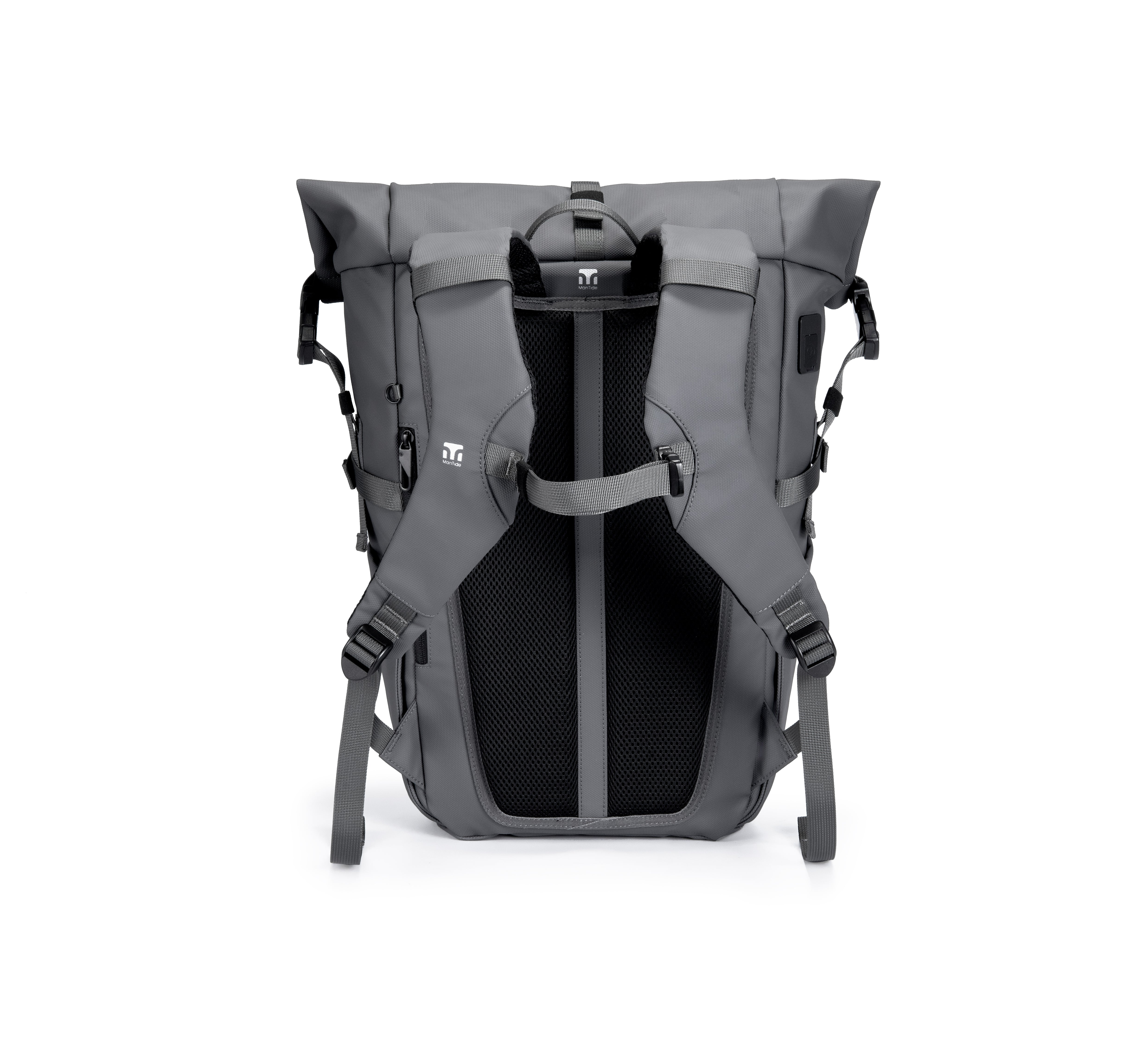 Slate Grey TideTrail backpack with padded shoulder straps and back. Chest strap for additional support and comfort